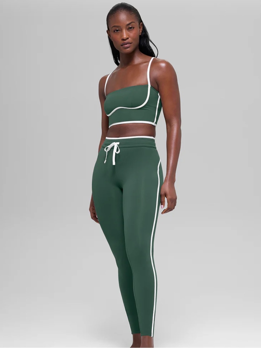 NWT Alo Airbrush High-Waist Race Pace 7/8 Legging clover green white size small - Picture 3 of 6